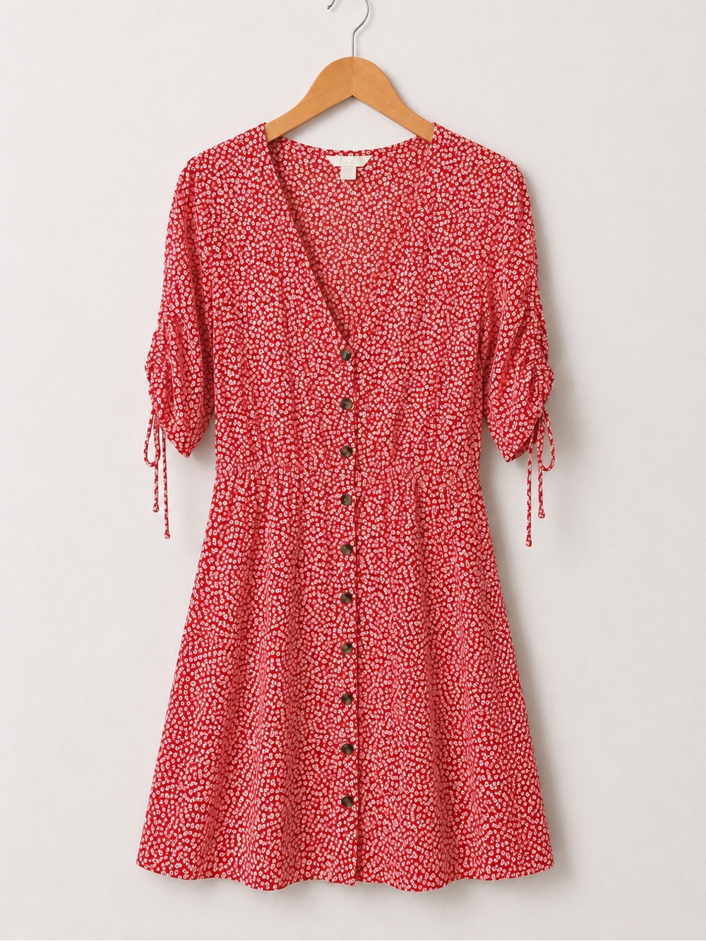 H&M Red Floral Print Mini Dress